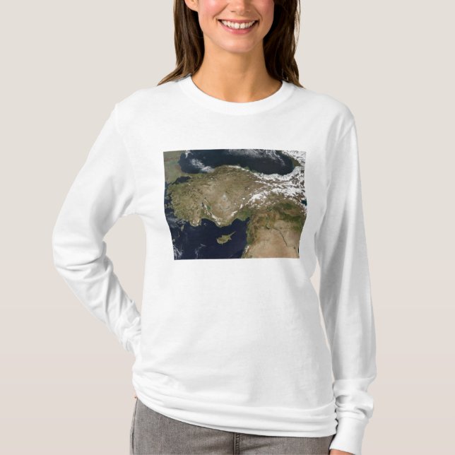Camiseta Vista de satélite da Turquia (Frente)