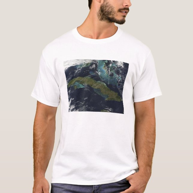 Camiseta Vista de satélite de Cuba (Frente)
