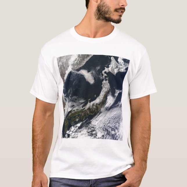 Camiseta Vista de satélite do Japão (Frente)