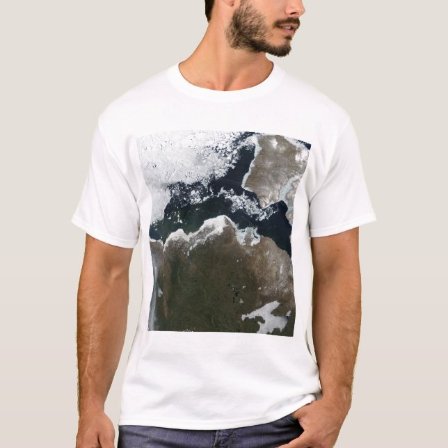 Camiseta Vista de satélite do noroeste do Canadá (Frente)