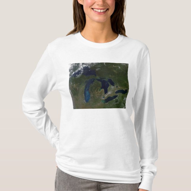 Camiseta Vista de satélite dos Lagos Excelentes (Frente)