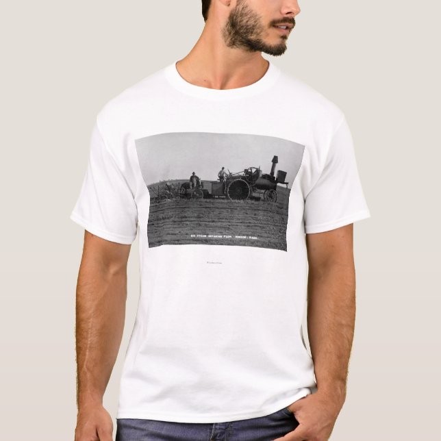 Camiseta Vista de um arado grande do vapor (Frente)