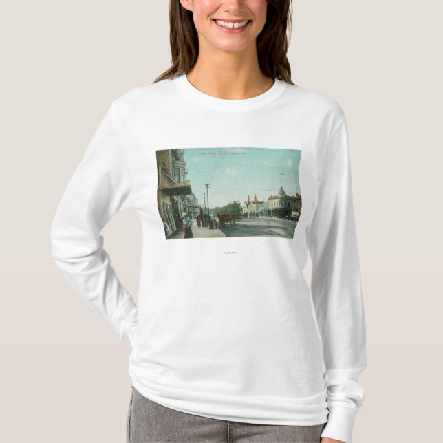 Camiseta Vista de um bosque de ScenePacific da rua, CA (Frente)