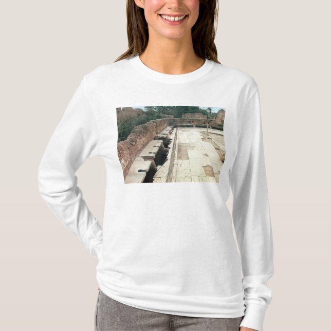 Camiseta Vista de um lavabos comunal (Frente)