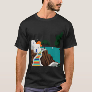 Camiseta Vista de um menino da ilha grega