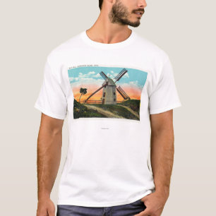 Camiseta Vista de um moinho de vento velho