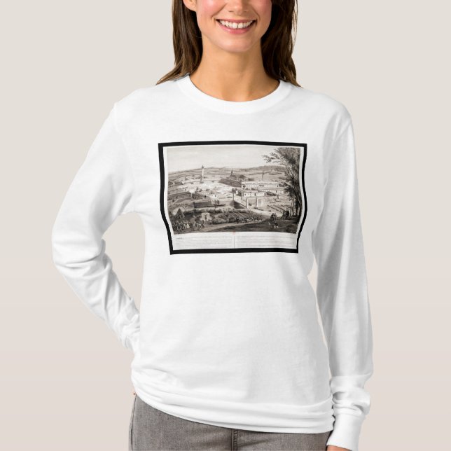 Camiseta Vista de um Phalanstery francês (Frente)