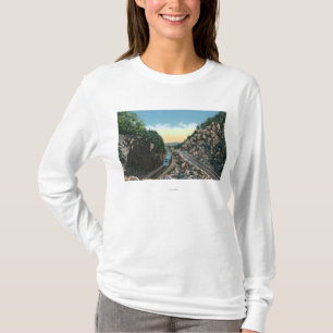 Camiseta Vista de um trem ao lado da estrada