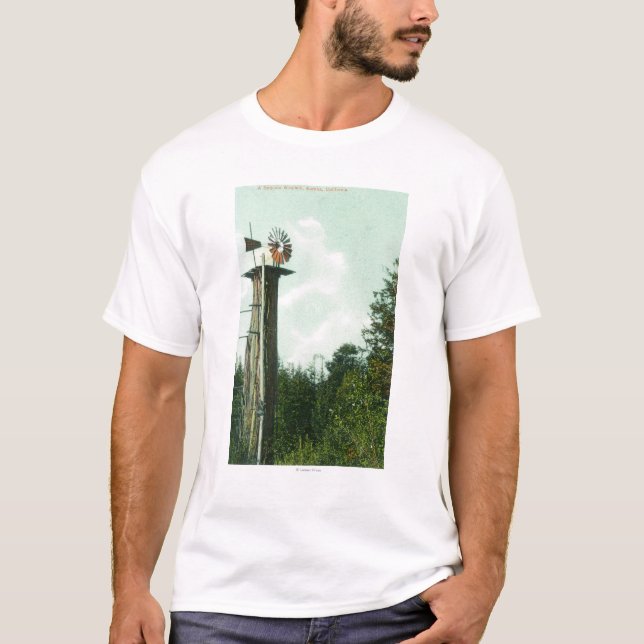 Camiseta Vista de um vento MillEureka da sequóia, CA (Frente)