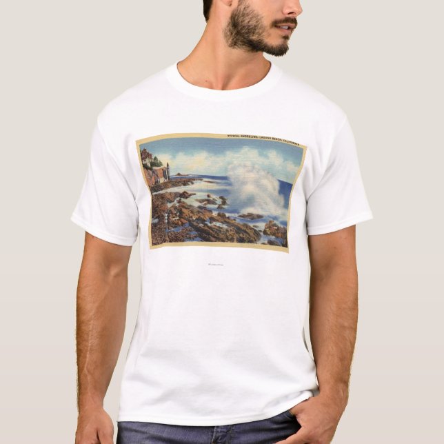 Camiseta Vista de uma linha costeira típica (Frente)