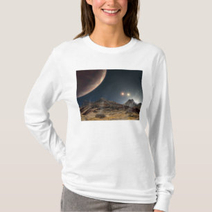 Camiseta Vista de uma lua hipotética na órbita