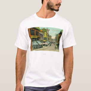 Camiseta Vista de uma rua de Chinatown
