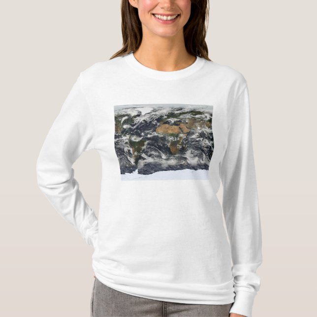 Camiseta Vista detalhada por satélite da Terra (Frente)