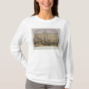Camiseta Vista do Buckingham Palace com uma multidão fora