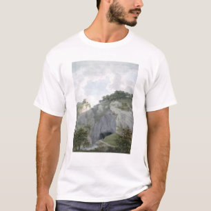 Camiseta Vista do castelo e da caverna em Castelton
