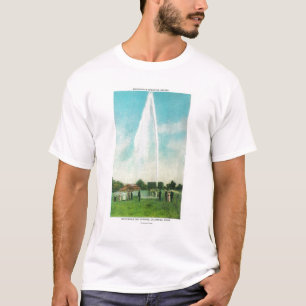Camiseta Vista do geyser de Myrtledale no Hot Springs