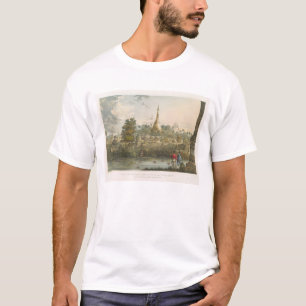 Camiseta Vista do grande pagode de Dagon em Rangoon do