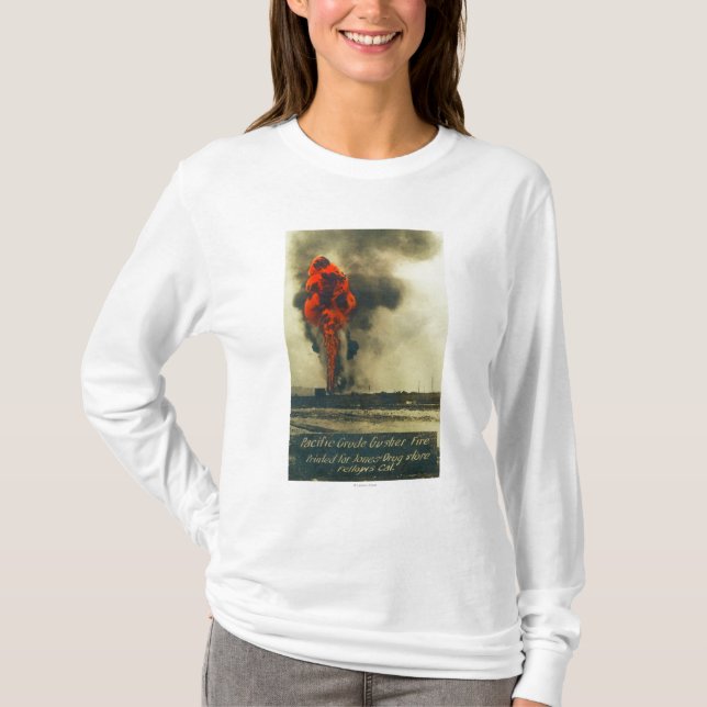 Camiseta Vista do Gusher bruto pacífico FireFellows, CA (Frente)