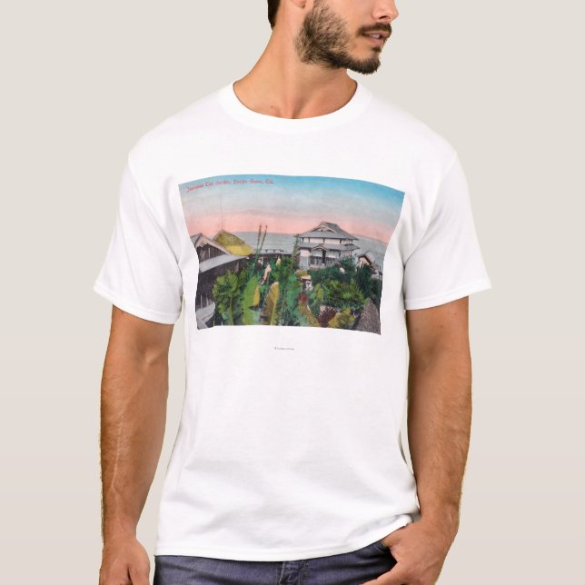 Camiseta Vista do jardim de chá japonês (Frente)