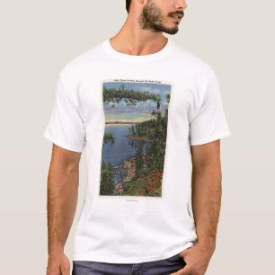 Camiseta Vista do lago através dos pinhos do açúcar