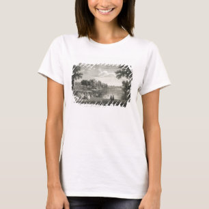 Camiseta Vista do lago da caminhada do centro no garde