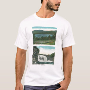 Camiseta Vista do lago de Mt Whitney, quedas do arco-íris