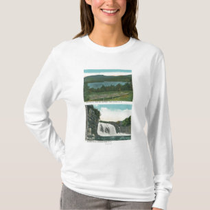 Camiseta Vista do lago de Mt Whitney, quedas do arco-íris