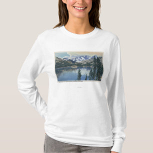Camiseta Vista do lago shadow, serra montanhas de Nevada