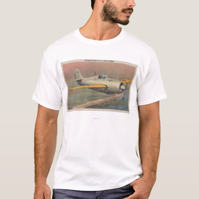 Camiseta Vista do lutador do marinho de Grumman F4F-3-U.S. (Frente)