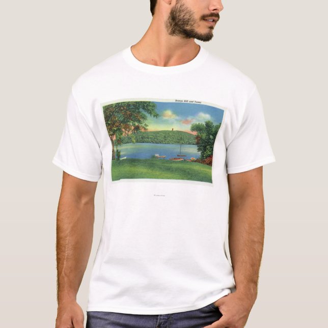 Camiseta Vista do monte e da torre de Scargo (Frente)