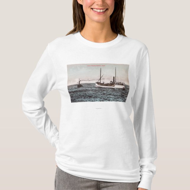 Camiseta Vista do navio a vapor ElizabethBandon, OU (Frente)