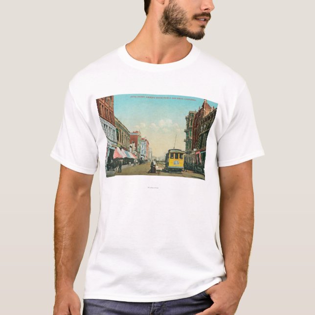 Camiseta Vista do norte da 5a rua da rua de F (Frente)
