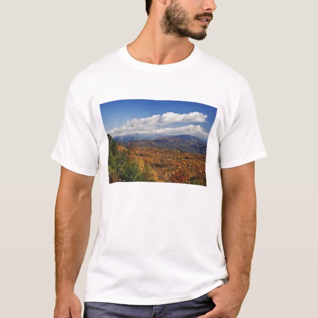 Camiseta Vista do outono das Montanhas Apalaches do Sul (Frente)