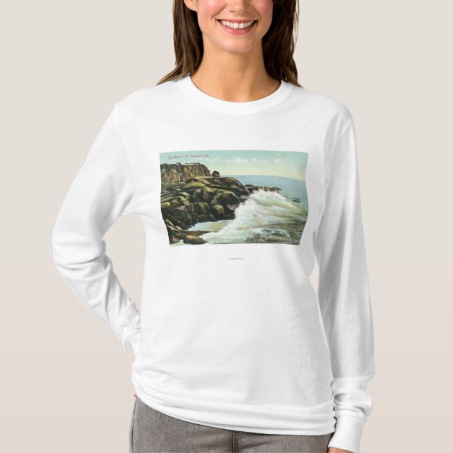 Camiseta Vista do penhasco da cabeça calva (Frente)