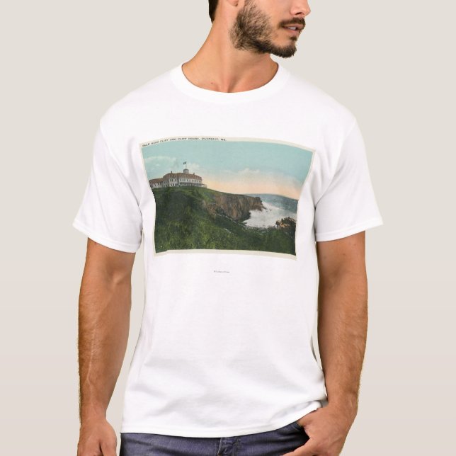 Camiseta Vista do penhasco da cabeça calva & exterior do (Frente)