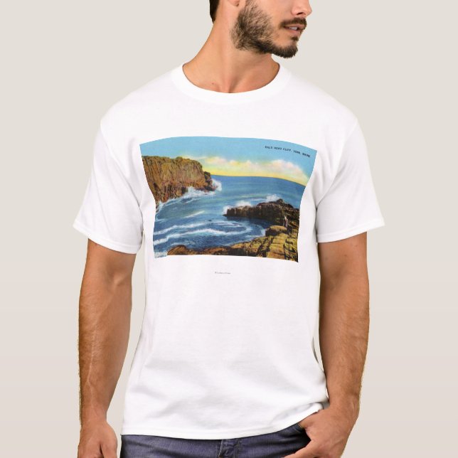 Camiseta Vista do penhasco da cabeça calva na praia de York (Frente)