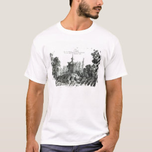 Camiseta Vista do quiosque em Rembouillet, 'de Jardins
