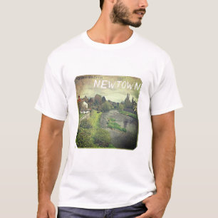 Camiseta Vista do rio Hafren em Newtown, Powys
