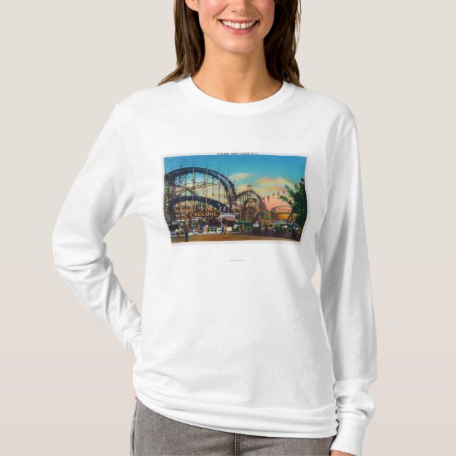 Camiseta Vista do roller coaster do ciclone # 1 (Frente)