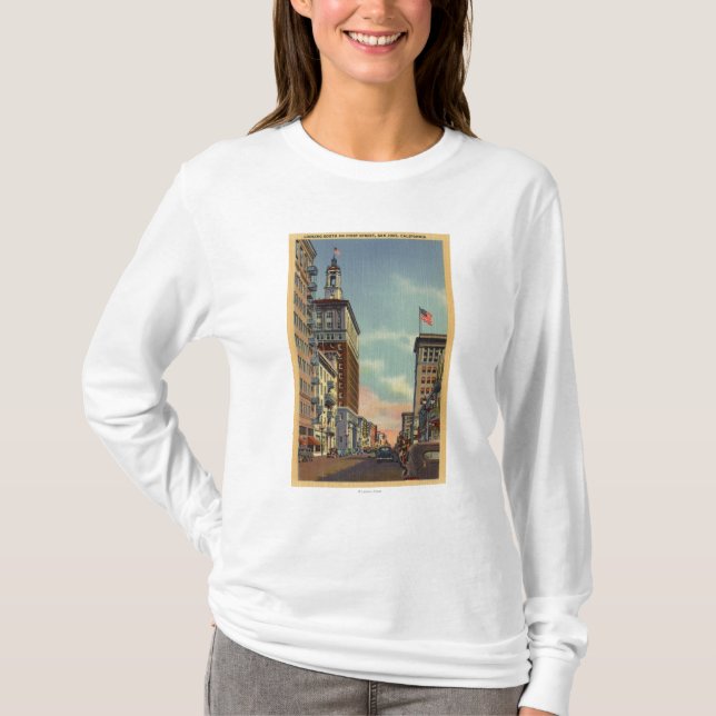 Camiseta Vista do sul da primeira rua (Frente)