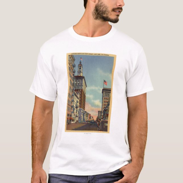 Camiseta Vista do sul da primeira rua (Frente)