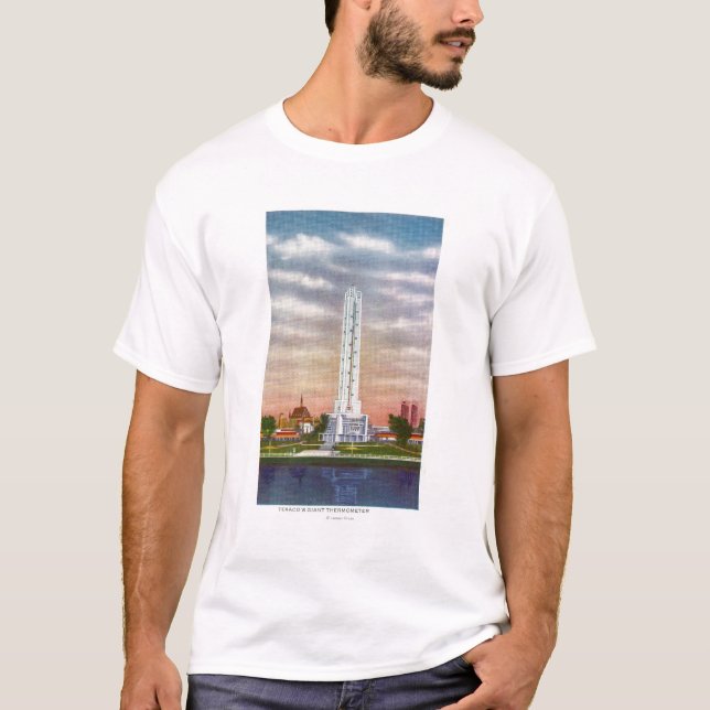 Camiseta Vista do termômetro gigante de Texaco (Frente)