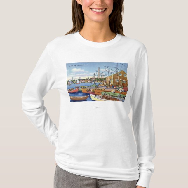 Camiseta Vista dos barcos no porto (Frente)