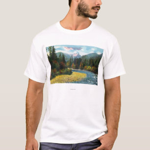 Camiseta Vista dos leões e do rio de Capilano