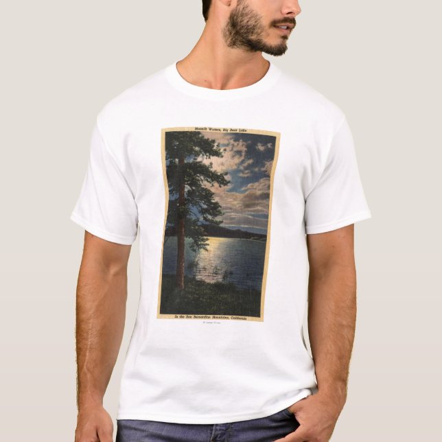 Camiseta Vista enluarada do lago (Frente)