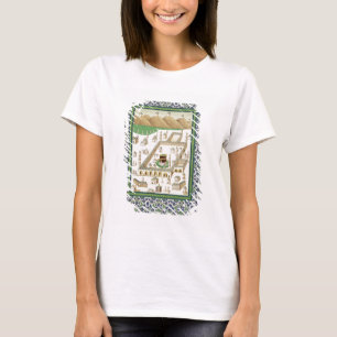Camiseta Vista esquemática da Meca, mostrando o Qua'bah, d