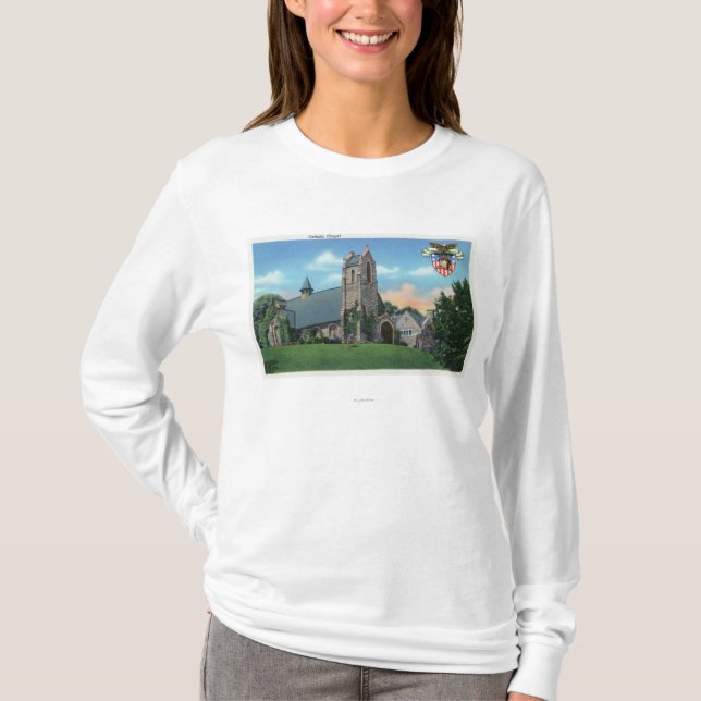 Camiseta Vista exterior da capela católica (Frente)