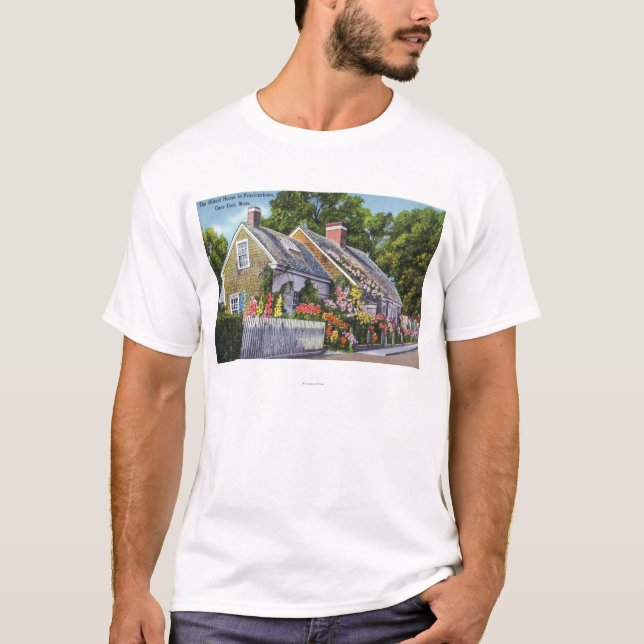 Camiseta Vista exterior da casa a mais velha na cidade (Frente)