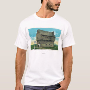 Camiseta Vista exterior da casa de bloco do período