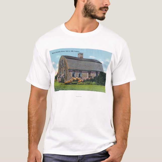 Camiseta Vista exterior da casa de Myles Standish (Frente)